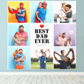 Beste Pap Ooit 8 Fotocollage Vaderdag Gift Canvas Afdruk (Insitu (Houten vloer))