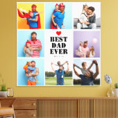 Beste Pap Ooit 8 Fotocollage Vaderdag Gift Canvas Afdruk (Insitu (Woonkamer))