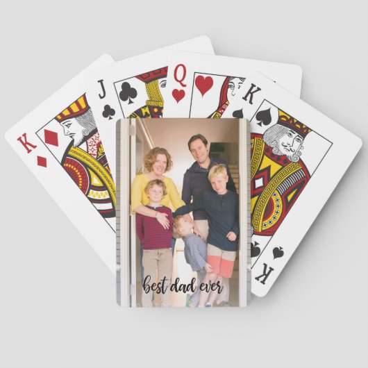 Beste pap ooit aangepast zwart fotoscript pokerkaarten (Achterkant)