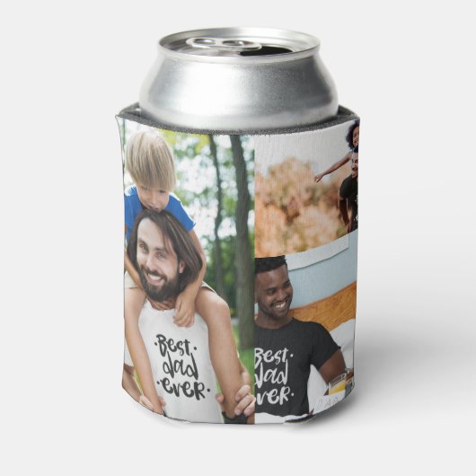 Beste pap ooit Foto Collage Gift voor papa Blikjeskoeler (Blikje Achterkant)