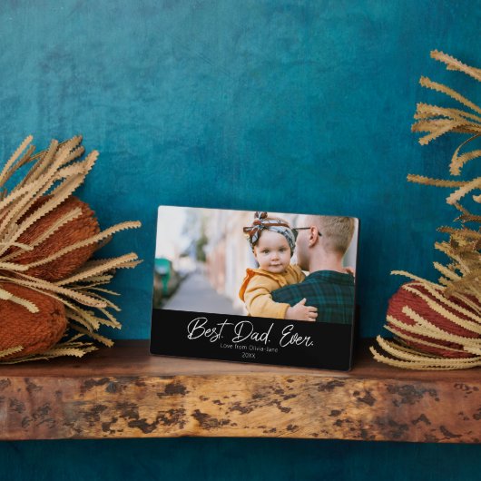 Beste pap ooit foto Plaque Fotoplaat (Zijkant)