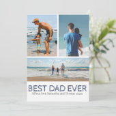 Beste pap ooit fotocollage Cool text Feestdagenkaart (Staand voorkant)