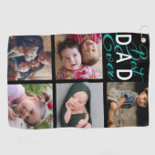Beste pap ooit fotocollage golfhanddoek (Horizontaal)