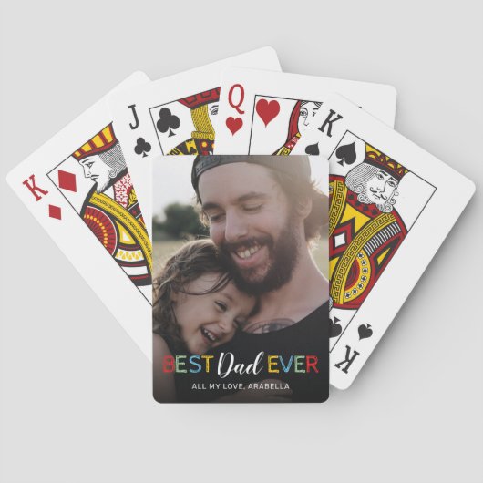 Beste pap ooit fotospeelkaarten pokerkaarten (Achterkant)