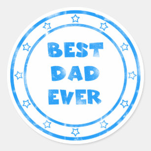 Beste pap ooit gegraven stempel ronde sticker