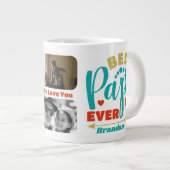 Beste Pap ooit gepersonaliseerde papa  retro Extra Grote Beker (Voorkant rechts)