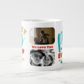 Beste Pap ooit gepersonaliseerde papa  retro Extra Grote Beker (Voorkant)