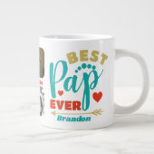 Beste Pap ooit gepersonaliseerde papa  retro Extra Grote Beker (Rechts)