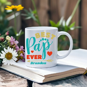 Beste Pap ooit gepersonaliseerde papa  retro Extra Grote Beker