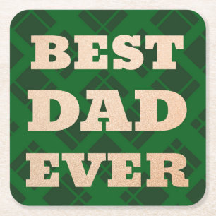 Beste pap ooit groene spelden Dag van de verjaarda Vierkante Kartonnen Onderzetter