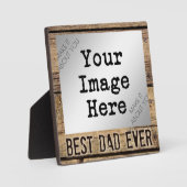 Beste pap ooit in Rustic Wood-Framed Foto Fotoplaat (Voorkant)