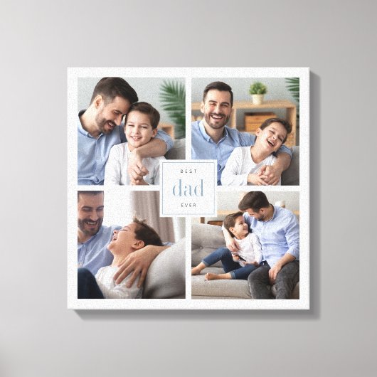 Beste pap ooit Kinder fotocollage Canvas Afdruk (Voorkant)
