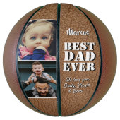 Beste pap ooit leder print 2 Foto vaderdag Basketbal (Verticaal)