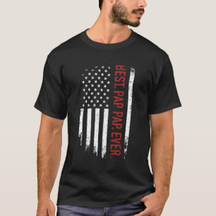 Beste Pap ooit met Amerikaanse vlag voor vader T-shirt