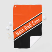 Beste pap ooit Oranje zwart diagonaal streep Golfhanddoek (Insitu)