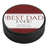 Beste pap ooit Red Black Vader Dag Hockey Puck (3/4)