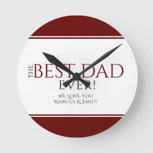 Beste pap ooit Red Black Vader Dag Ronde Klok