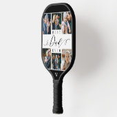 Beste pap ooit script Vaderdag 8 Foto Collage Pickleball Paddle (Links)