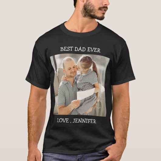 Beste pap ooit Vaderdag - Aangepaste foto T-Sh T-shirt (Voorkant)