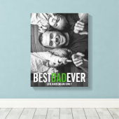 Beste pap ooit Vaderdag Stretched Canvas afdrukken (Insitu (Houten vloer))