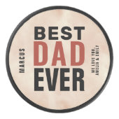 Beste pap ooit Waterverf vaderdag Hockey Puck (Voorkant)