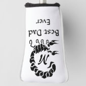 Beste pap ooit zwarte Scorpion-monogram Golfheadcover (Draai 90)