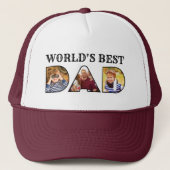 Beste pap prijsopgave Modern 3 Foto Collage Trucker Pet (Voorkant)