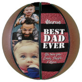 Beste pap rood leder print 2 Fotopriesterdag Basketbal (Verticaal)