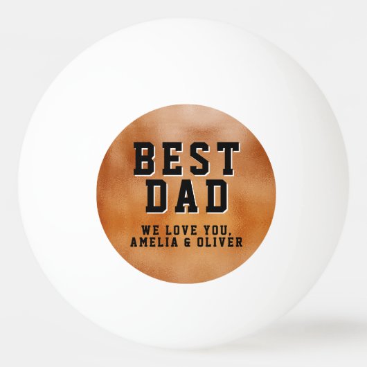 Beste pap Sinaasappel Metallic Father`s Day Keepsa Pingpongballen (Achterkant)