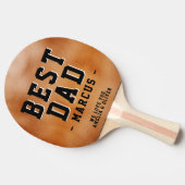 Beste pap Sinaasappel Metallic Father`s Day Keepsa Tafeltennisbatje (Zijkant)