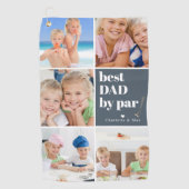 Beste pap van Par | Fotocollage Vaderdag Golfhanddoek (Voorkant)