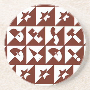 Beste pap Wilde tekst in rood Onderzetter