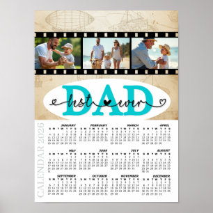 Beste Papa 2026 Foto Agenda, Vintage, Fotofilm Poster