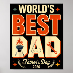 Beste papa 2026 grillen vissen klusjesman vader poster