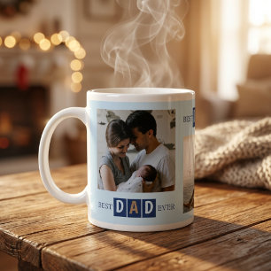 Beste Papa Aller Tijden 3 Foto Cool Typografie Extra Grote Beker