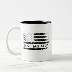 Beste Papa Aller Tijden Amerikaanse Vlag Vaderdag Tweekleurige Koffiemok