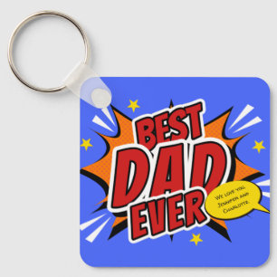 Beste Papa Aller Tijden Comic Superheld Vaderdag Sleutelhanger