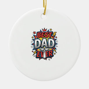 Beste Papa Aller Tijden Comic Vintage Gravure Shir Keramisch Ornament