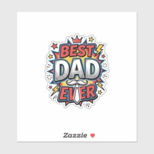 Beste Papa Aller Tijden Comic Vintage Gravure Shir Sticker