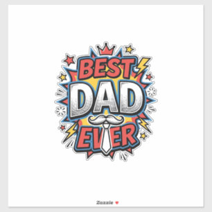 Beste Papa Aller Tijden Comic Vintage Gravure Shir Sticker