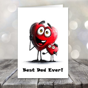 Beste Papa Aller Tijden Rode Hart Vaderdag Kaart