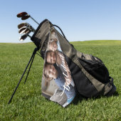 Beste Papa Aller Tijden Script Foto Golfhanddoek (Groen)
