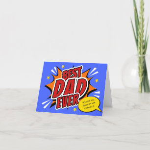 Beste Papa Aller Tijden Strip Superheld Vaderdag K Bedankkaart