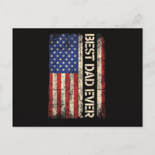 Beste Papa Aller Tijden US Amerikaanse Vlag Cadeau Feestdagenkaart