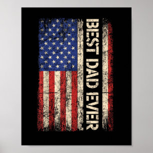 Beste Papa Aller Tijden US Amerikaanse Vlag Cadeau Poster