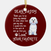 Beste papa Bichon Frise Dog Vaderdag Keramisch Ornament (Voorkant)
