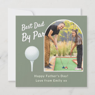 Beste Papa Bij Par Grappige Golf Foto Vaderdag Kaart