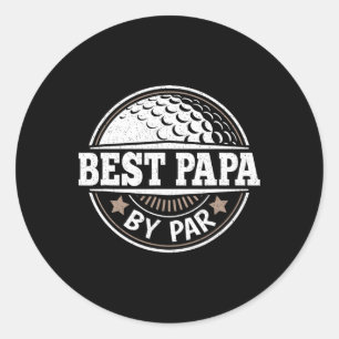 Beste Papa By Par  golfspeler Papa Fat Ronde Sticker