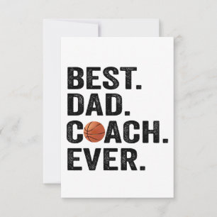 Beste Papa Coach Ooit Basketbal Vader Sport Cadeau Bedankkaart