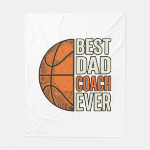 Beste Papa Coach Ooit Basketbal Vintage Vector Ont Fleece Deken
